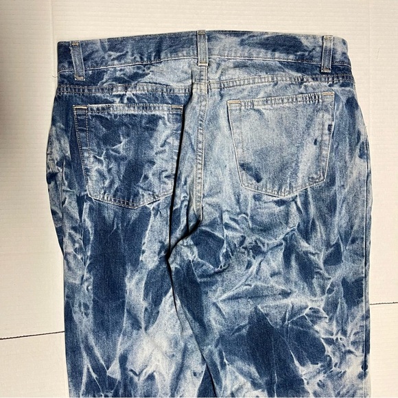 Tie-Dye Blue Women's Flare Jeans - Picture 8 of 10
